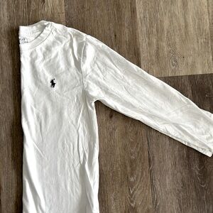 Polo white youth long sleeve size small